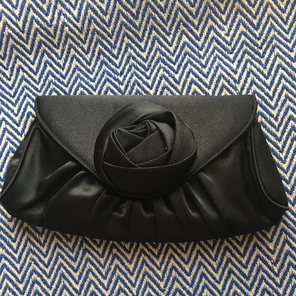 Satin Rosettes Pearl Handbag